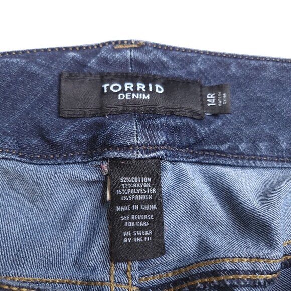 Torrid Womens Skinny Jeans 14 Dark Wash Mid Rise Stretch Imperfect - Picture 8 of 8